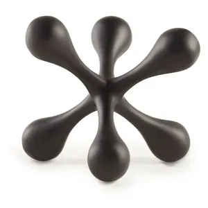Enfeite Decorativo em Poliresina Preto 13,5x14cm