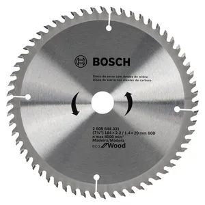 Disco de Serra Circular com 60 Dentes Eco Bosch Disco de Serra Circular 7.1/4" 184x20mm com 60 Dentes Eco Bosch