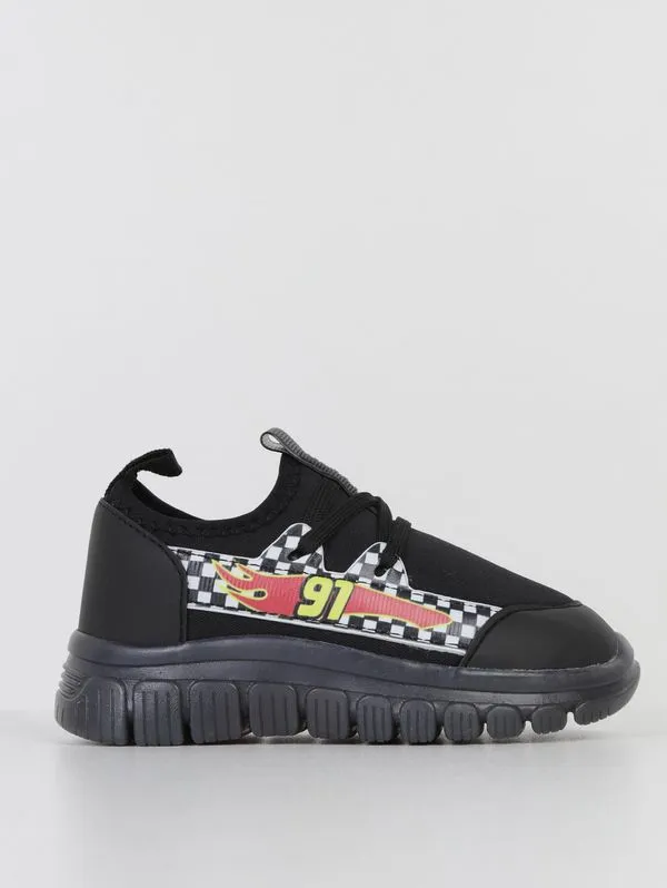 Tênis Relâmpago Led Infantil Para Bebê Menino - PRETO/VERMELHO 26