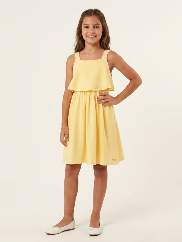 Vestido Texturizado Juvenil Para Menina- AMARELO 16