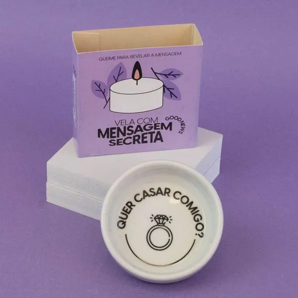 Vela Com Mensagem Secreta Vanilla Marry Me!
