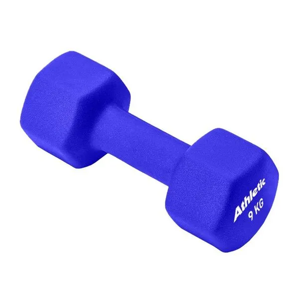 Halter Sextavado 9kg em Neoprene para Musculação em Casa com Pegada Confortável e Antiderrapante Athletic Halter Sextavado 9kg em Neoprene para Treino de Musculação com Conforto e Segurança Athletic