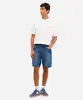 bermuda reta masculina jeans azul 42