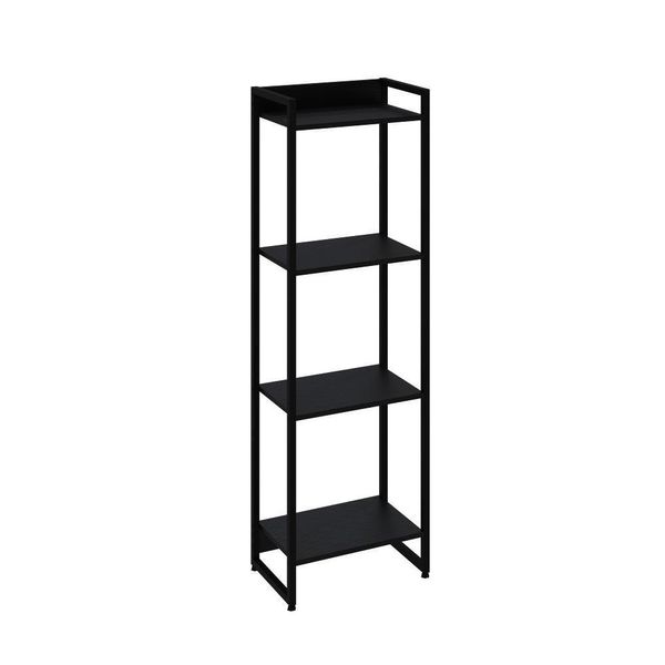 Estante Dynamica 45x30x146cm C/04 Prateleiras Preto ônix / Est.preta Preto ônix / Est.preta