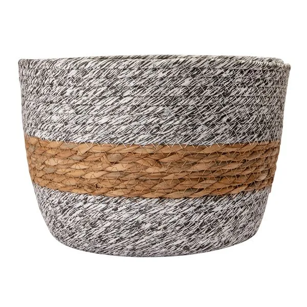 Cachepot Ambiente M Bicolor Papel E Palha Milho 26,5x26,5x21cm LM3042AMB - honeyhome