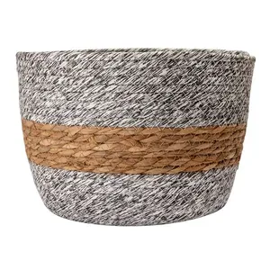 Cachepot Ambiente M Bicolor Papel E Palha Milho 26,5x26,5x21cm LM3042AMB - honeyhome