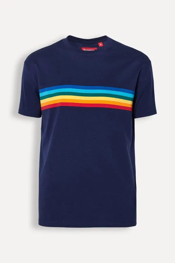 Camiseta Mc Listrado California Ii Azul Jeans - P