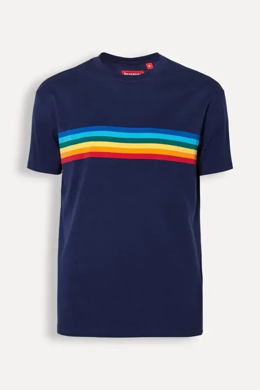 Camiseta Mc Listrado California Ii Azul Jeans - P