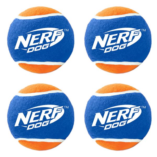 Brinquedo para Pets - Conjunto com 4 Bolinhas de Tênis - 6Cm - NERF Dogs