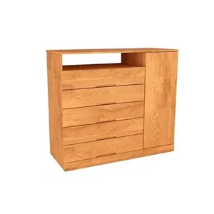 Cômoda Juvenil Portugal 5 Gavetas 1 Porta em MDF com Puxador de Metal Branco Cômoda Juvenil Portugal C/ 1 Porta 1 Nicho E 5 Gavetas Peroba - Europa