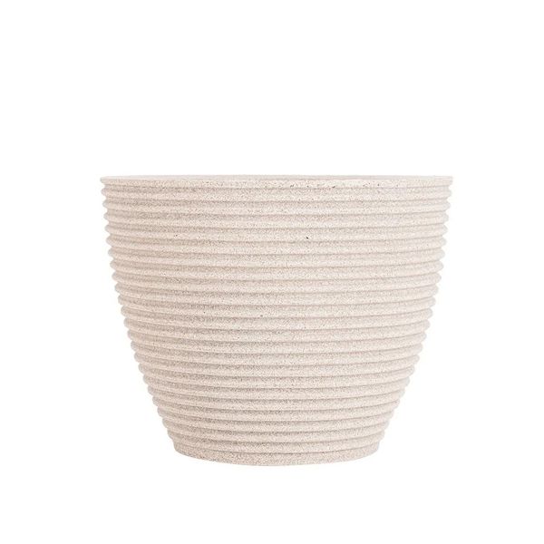 Vaso De Plástico Cone Baixo Riscato Pote N° 22 Branco Marmore Vasap