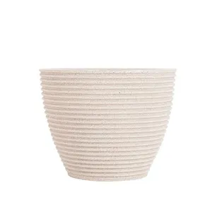 Vaso De Plástico Cone Baixo Riscato Pote N° 22 Branco Marmore Vasap