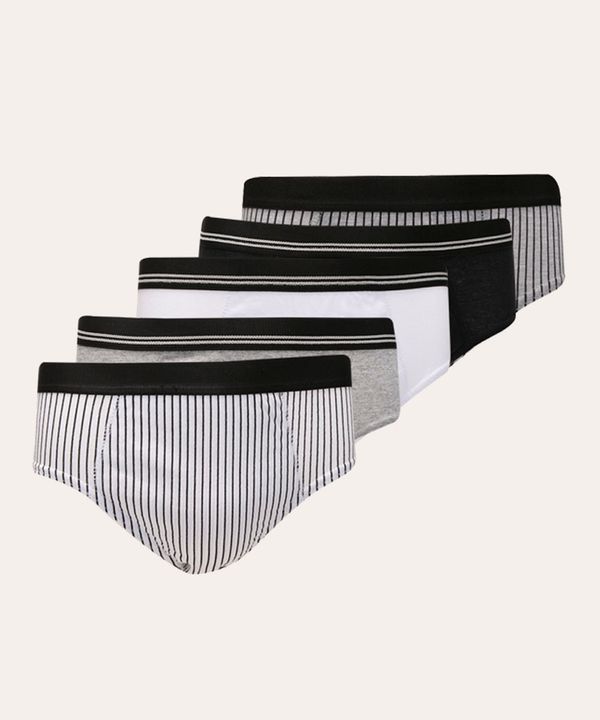 kit com 5 cuecas slip listrado multicor M