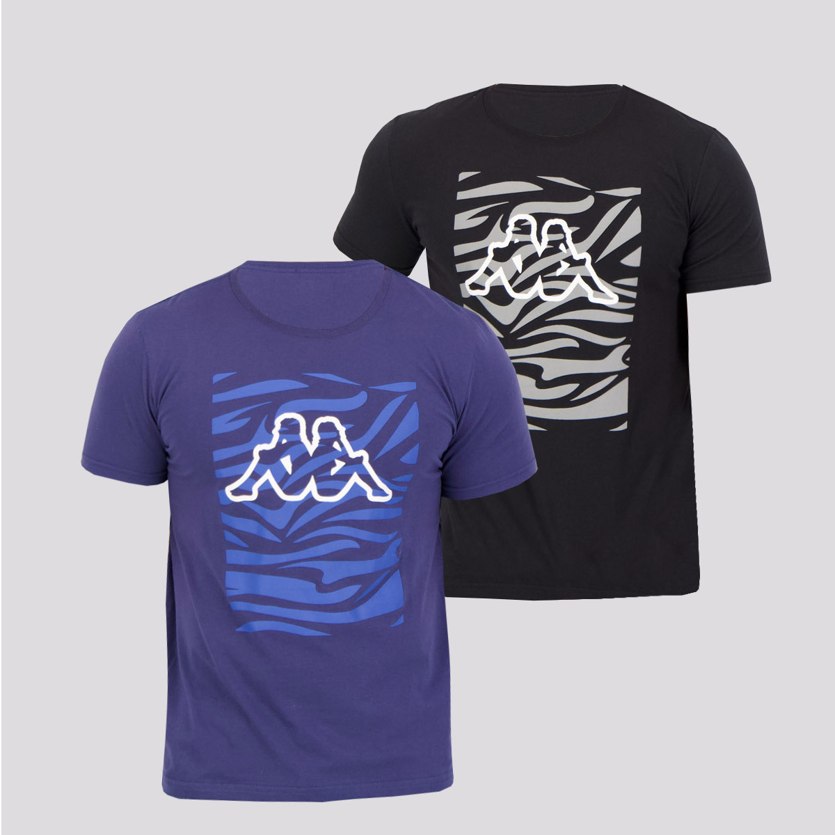 Kit de 2 Camisetas Kappa Zebra Marinho