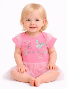 Body Estampado Infantil Para Bebê - ROSA M