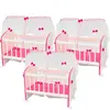 Kit 03 Berços Para Boneca Magia C02 Brinquedo Infantil Branco Rosa - Lyam Decor