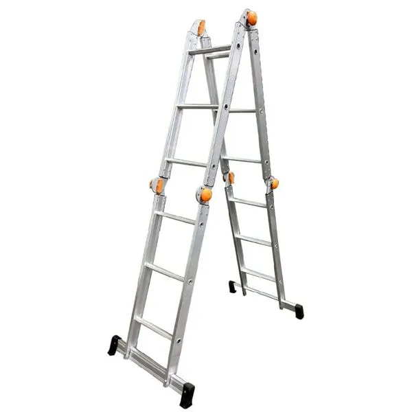 Escada de Alumínio Multiuso Articulada com Degraus Antiderrapantes 4x3 Agata Escada Aluminio Multi