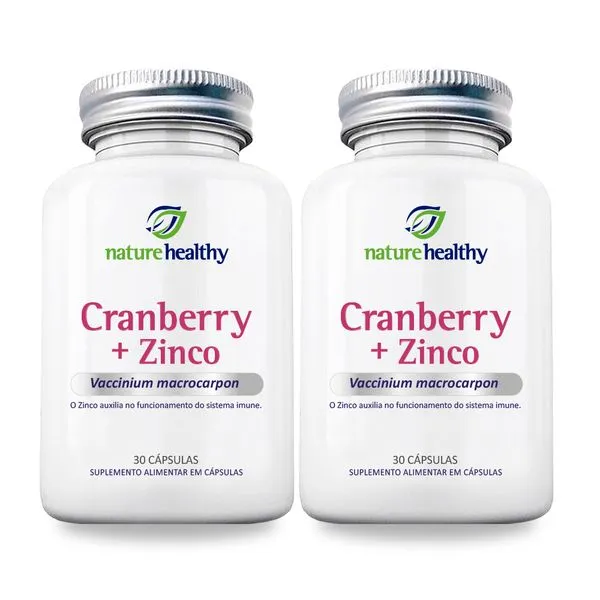 COMBO c/ 2 - CRANBERRY EXOCYAN + ZINCO 11MG c/ 30 NATURE HEALTHY