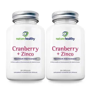 COMBO c/ 2 - CRANBERRY EXOCYAN + ZINCO 11MG c/ 30 NATURE HEALTHY