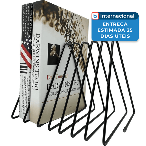 Organizador De Livros Jiari 7 Compartimentos Preto A-MBI