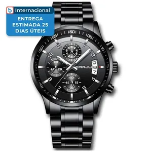 Relógio Masculino Cronógrafo CRRJU Preto CJ2214 A-MBI