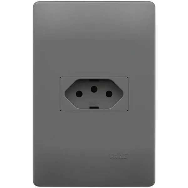 Conjunto Tomada 2P + T 20A 250 Volts 4x2cm Habitat Onix - 06245854 - FAME