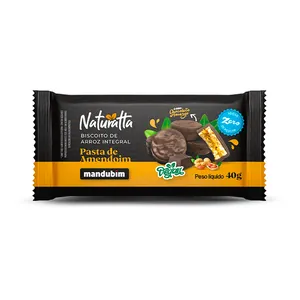 Biscoito Arroz Integral Naturatta Pasta de Amendoim com Cobertura Sabor Chocolate Amargo 40g