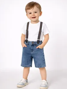 Bermuda Jeans Infantil Para Menino - AZUL 1