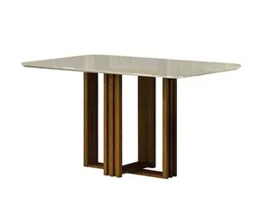 Mesa Retangular Jade Cinamomo Off White - Leifer