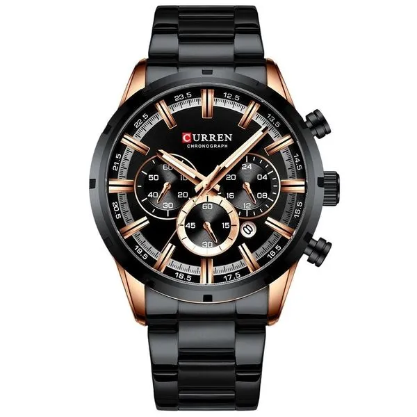 Relógio Masculino 8355 Analógico Quartz Aço Inox Resistente à Água Preto Curren Relógio Masculino 8355 Analógico Aço Inox Resistente à Água Preto Curren