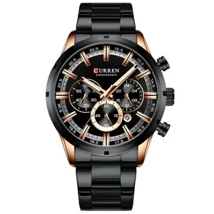 Relógio Masculino 8355 Analógico Quartz Aço Inox Resistente à Água Preto Curren Relógio Masculino 8355 Analógico Aço Inox Resistente à Água Preto Curren