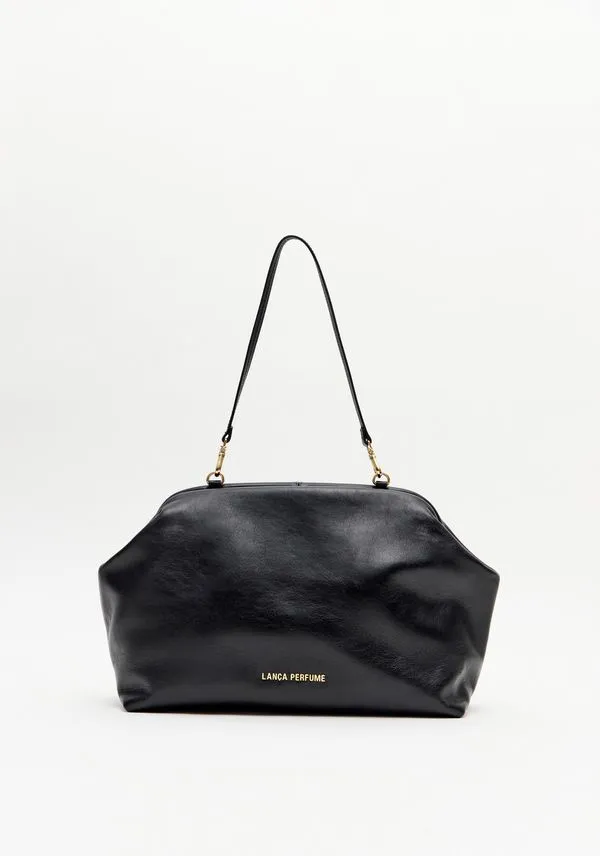 Bolsa Clutch Couro Lança Perfume Preto U