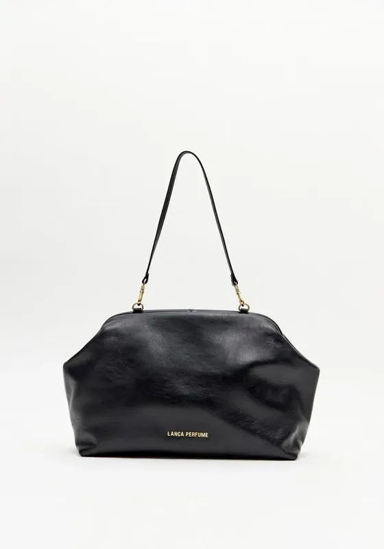 Bolsa Clutch Couro Lança Perfume Preto U