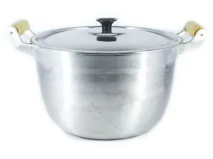 Caldeirão Alumínio Fundido Polido Alça de Madeira 14cm