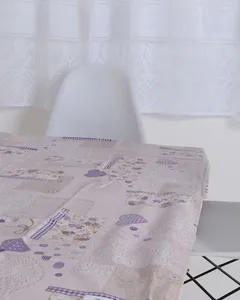 Toalha De Mesa Quadrada 138cm x 138cm Térmica Floral Salehtex Bege UN