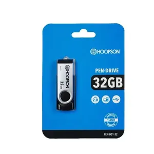 Pen Drive 32GB USB 2.0 PEN00132 Preto Hoopson com Alta Velocidade de Leitura e Gravação Pen Drive 32GB USB 2.0 PEN00132 Preto Hoopson para Armazenamento de Dados