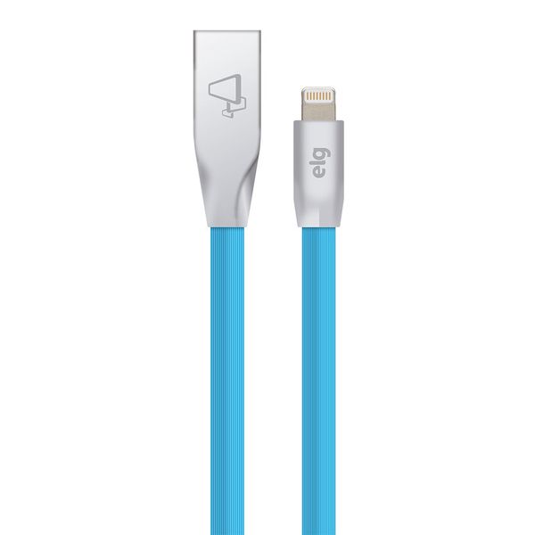 Cabo Lightning Flat Triangular Emborrachado 1 Metro para Recarga e Sincronização - L810PB Azul