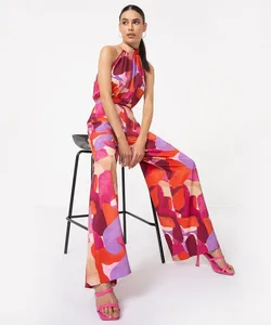 calça acetinada wide artsy bege 36