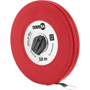 Trena Longa com Fita Fibra de Vidro 50mx12,5mm Corpo Fechado - NOVE54
