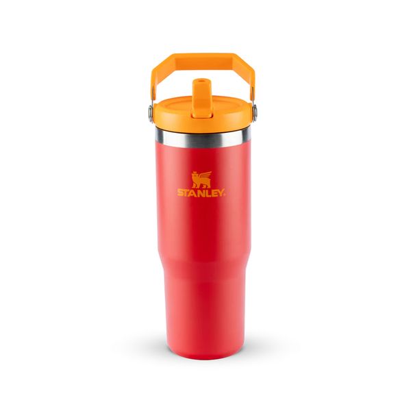 GARRAFA STANLEY TÉRMICA TUMBLER FLIP STRAW 887ML VERMELHO CHILI 08595-00