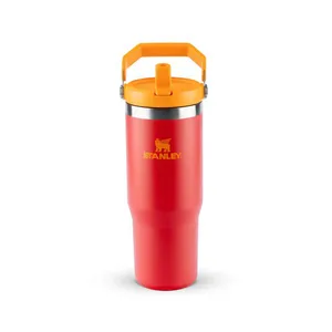 GARRAFA STANLEY TÉRMICA TUMBLER FLIP STRAW 887ML VERMELHO CHILI 08595-00