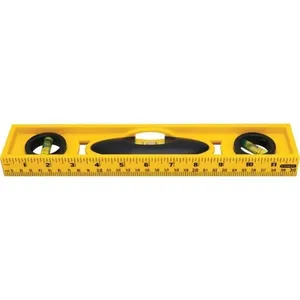 Nível de Resina 3 Bolhas 12 42-466 com Escala de Medição e Corpo Abs Amarelo Stanley Nível de Resina 3 Bolhas 12 42-466 com Corpo Abs Amarelo Stanley