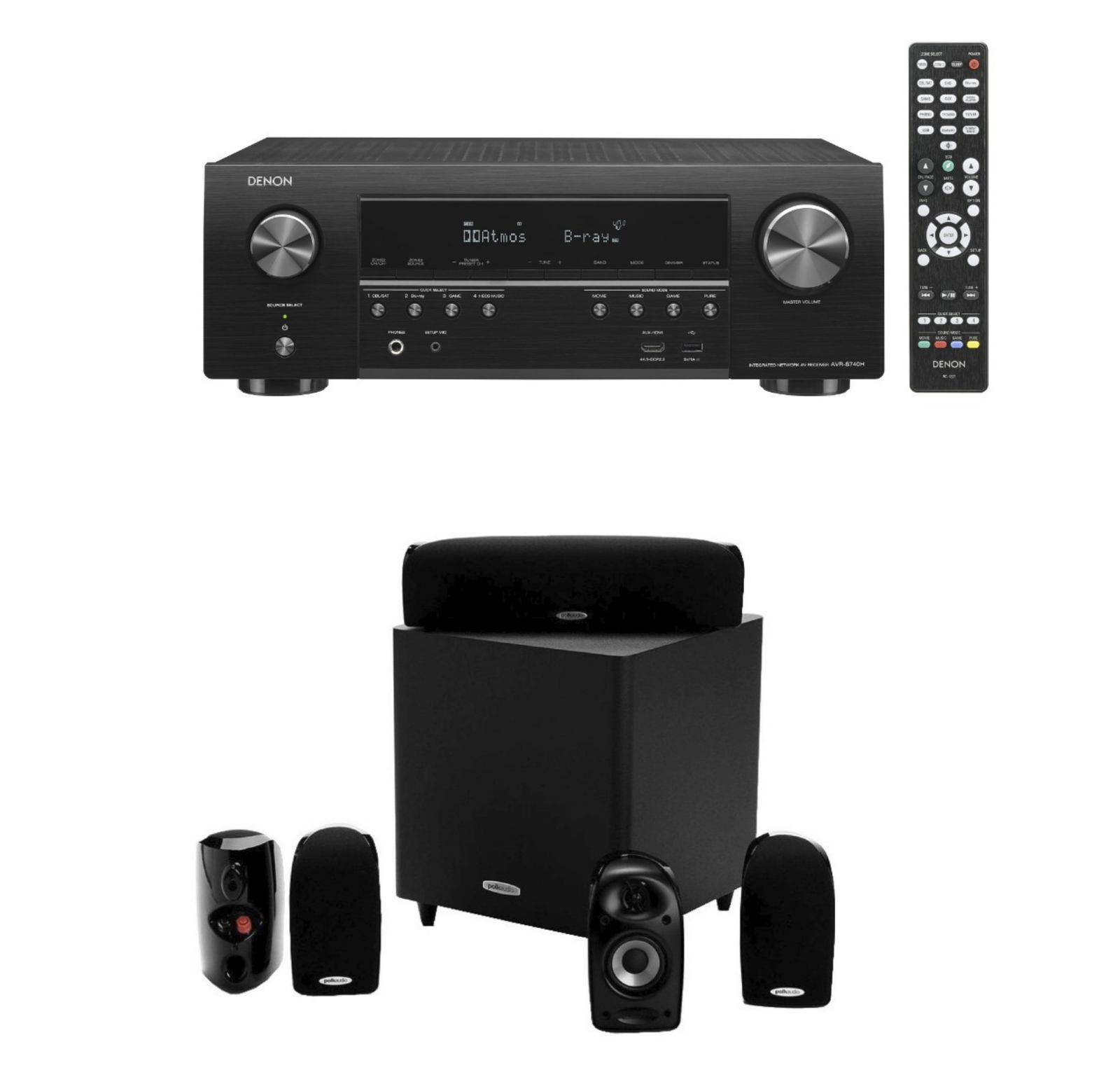 Home Theater Receiver - D e n o n - AVR-S540BT + P o l k - TL1600 5.1 ( 120v )