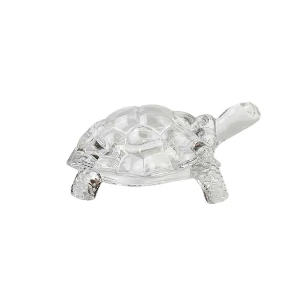 Enfeite Decorativo Tartaruga Vidro Transparente 12x8,5cm 4157 - B10