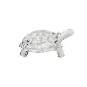 Enfeite Decorativo Tartaruga Vidro Transparente 12x8,5cm 4157 - B10