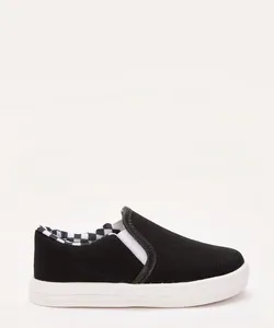 tênis infantil slip quadriculado preto 20