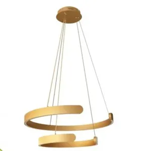 Pendente Dcd03043 com 2 Anéis 40-60CM 60W 3000K Fluxo 6000LM Autovolt Dourado Casa Chafariz Pendente Dcd03043 2 Anéis 40-60CM 60W 3000K Fluxo 6000LM Dourado Casa Chafariz
