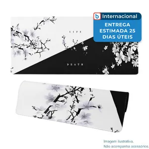 Mousepad Brecoy Sakura 80X30 Preto/Branco A-MBI