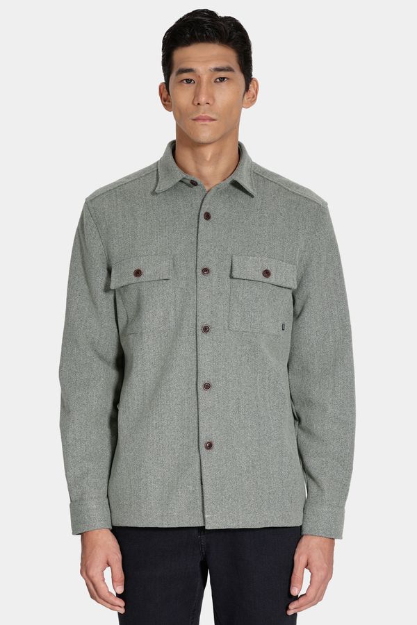 Camisa Manga Longa Overshit Verde Militar - M