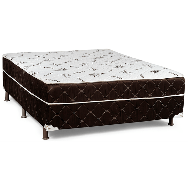 Conjunto Box Solteiro, Espuma D28, Preto, 188 x 0,88 x 0,44cm + pé: 12cm - Luz